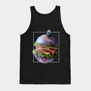 Planet earth hamburger food Tank Top